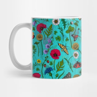 Wild flowers and moths 2 Mug